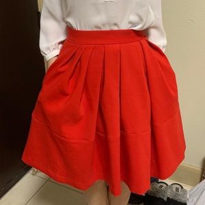 Banana Republic Red Midi Skirt